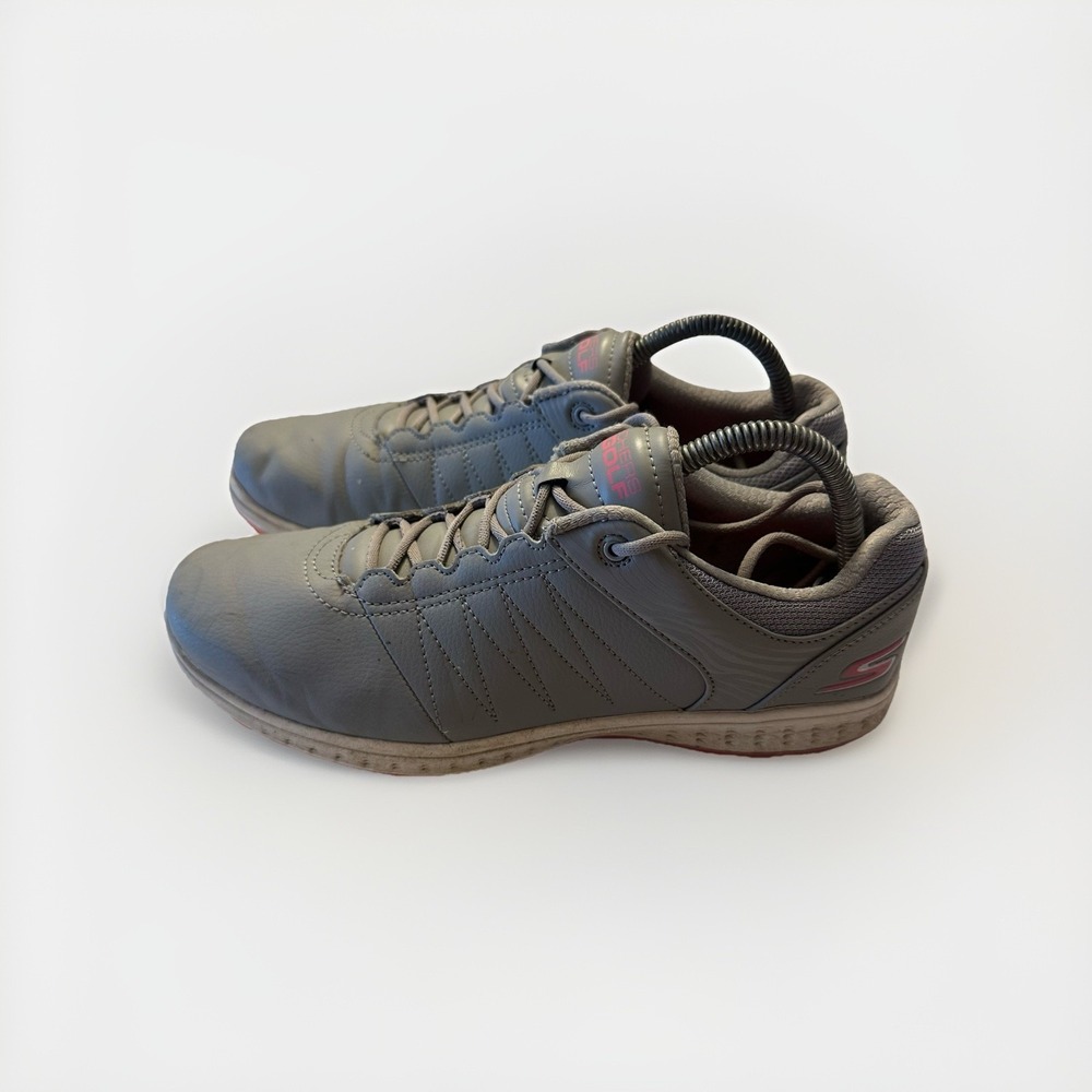 Women's Skechers Go Golf Pivot Gray Pink Leather Golf Shoes Size 9.5 123009